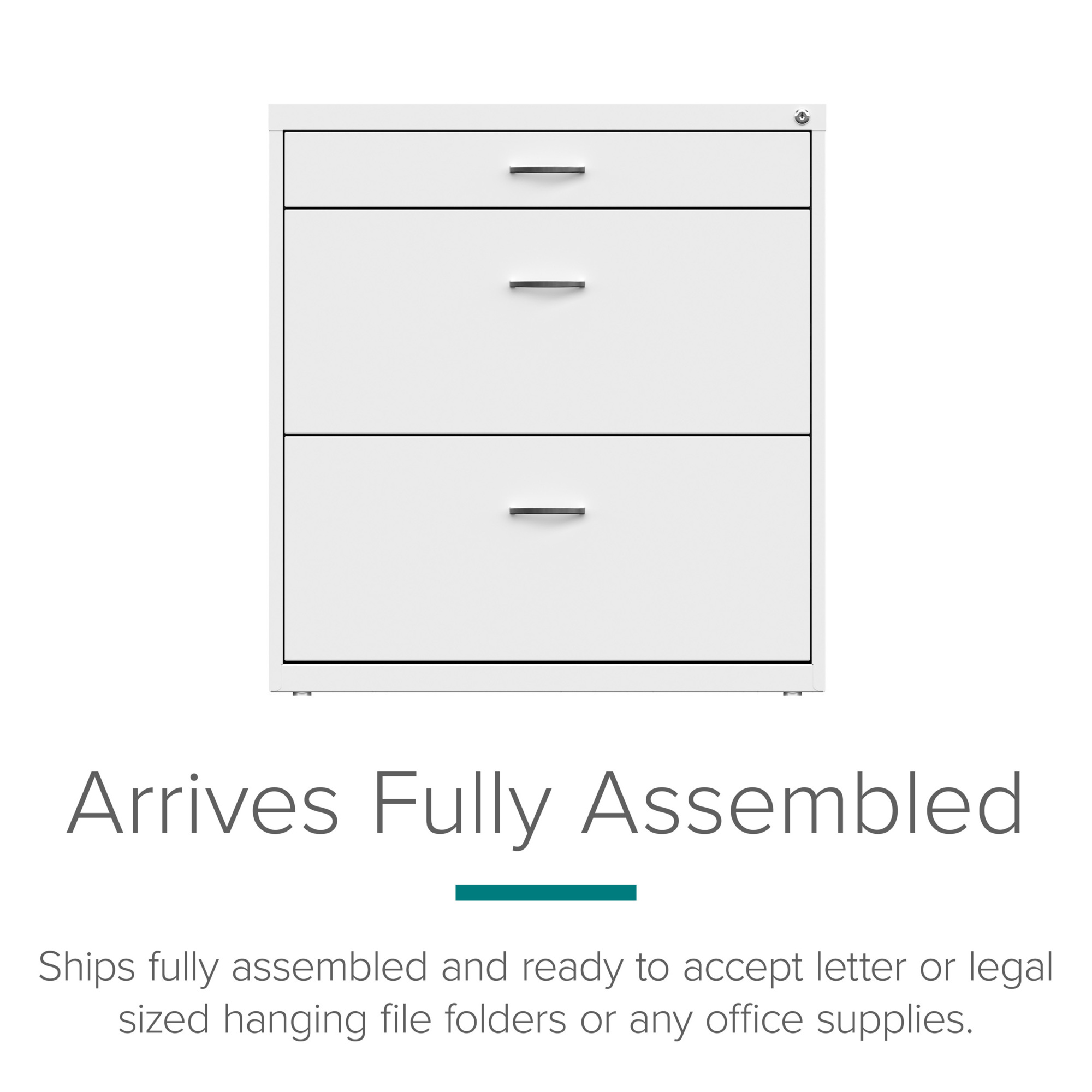 Hirsh Industries, 3 Drawer Lateral File Cabinet, Width 30 in, Depth 17.625 in, Height 31.875 in, Model# 25071